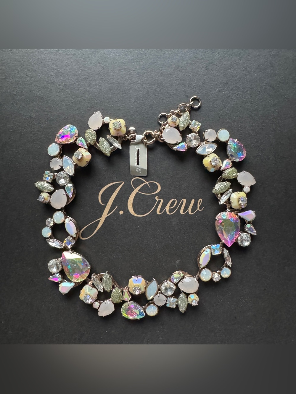 J. Crew Milky Iridescent Crystal Cluster Necklace - Picture 3 of 8